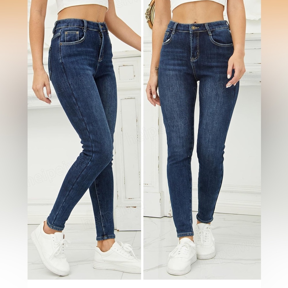 Dark Blue thermal lined Denim skinny Jeans 3 for $20